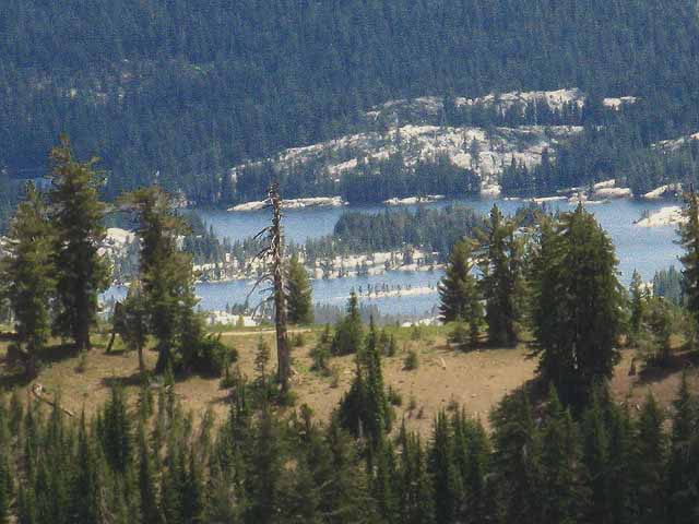 Lake Alpine from top of Mount Reba